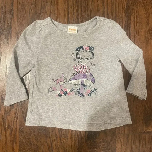 Gymboree 6-12 Months Long Sleeve Mushroom Fairy Tee - Picture 1 of 4